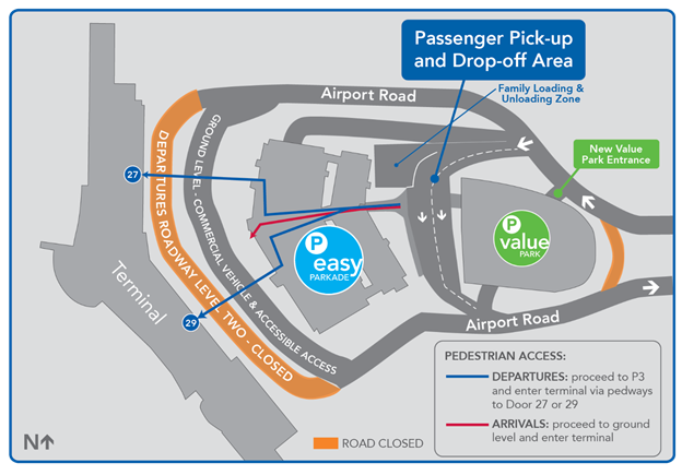 Map of Departures at YEG airport